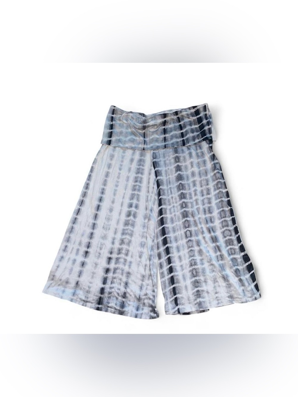 Good Days Project gray tie-dye printed fold over capri gaucho pants M New